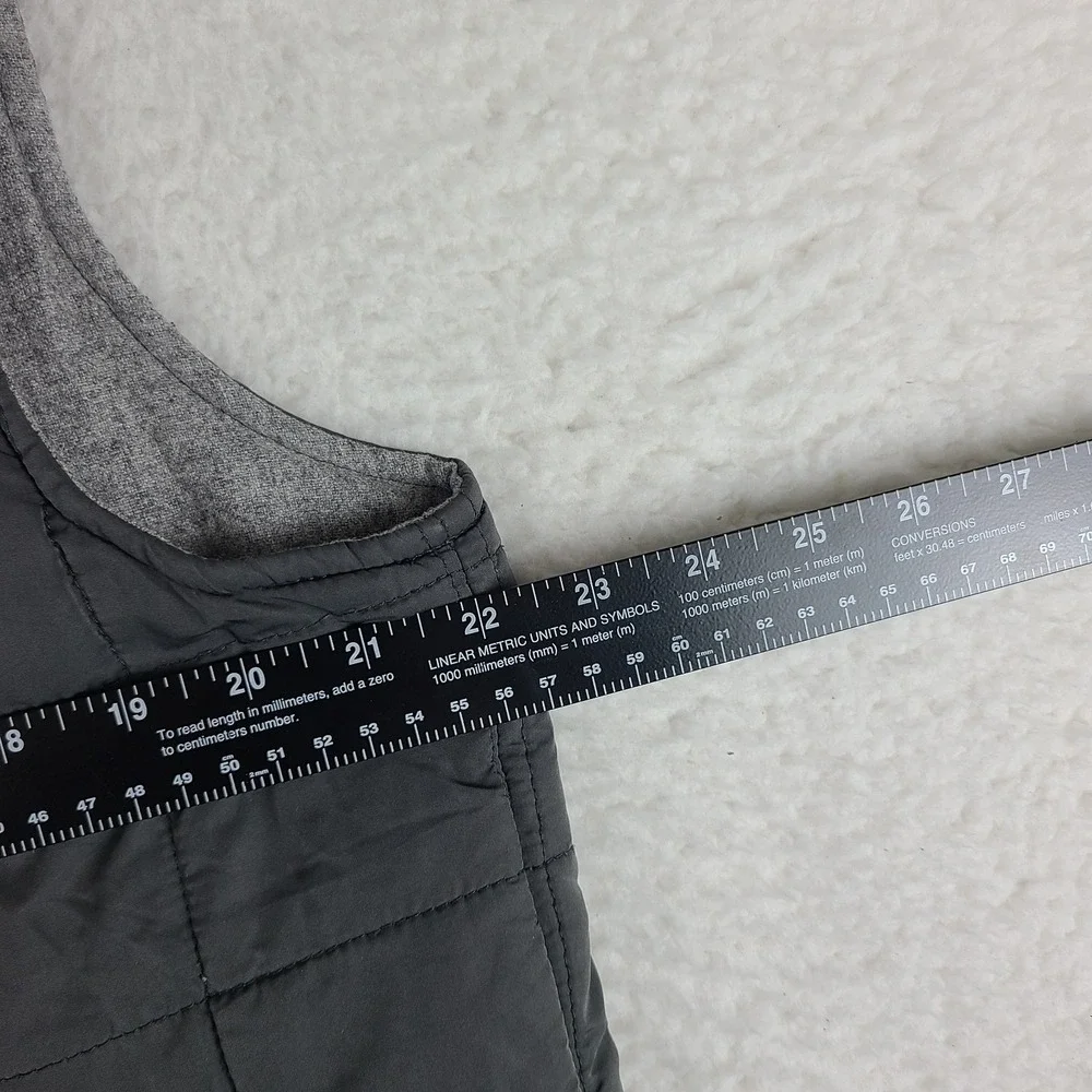Marine Layer Sweater Vest Mens Large Dark Gray Full Zip Quilted Puffer‎ Jacket